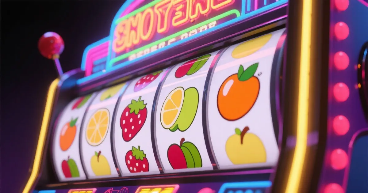 老虎机霓虹转轴视觉横幅